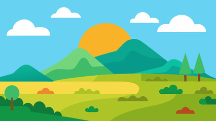 landscape with mountains and trees