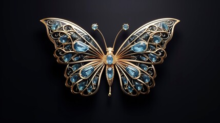 Fototapeta premium A photo of a butterfly-shaped brooch.