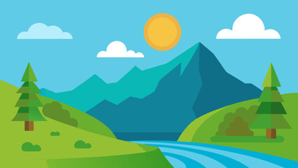 Obraz premium landscape with mountains and trees