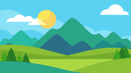 Obraz premium landscape with mountains and clouds