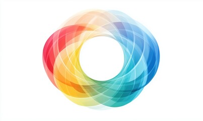 Fototapeta premium Colorful abstract circular design with overlapping waves and gradients