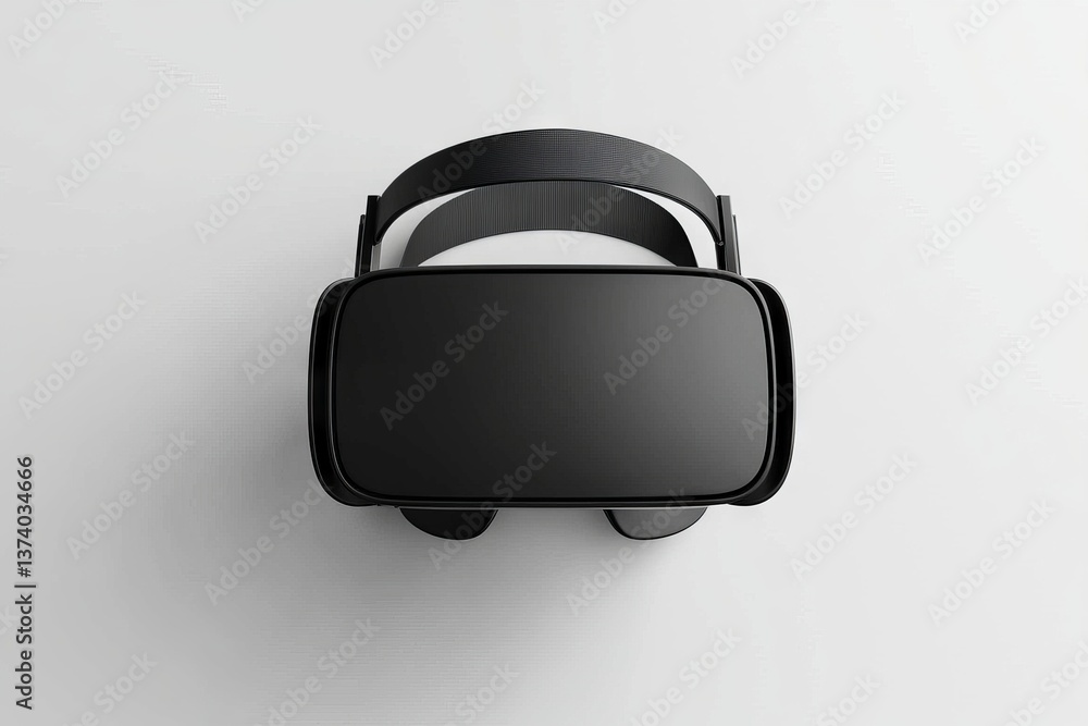 Poster a close-up view shows a set of virtual reality devices, including joysticks and vr glasses isolated 