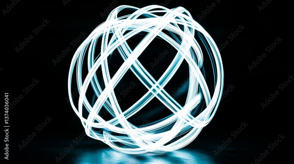 Poster the earth's shape is formed by abstract lines and a mesh sphere containing a space galaxy, represent