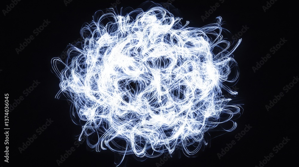 Poster the shape of the earth is composed of abstract lines and a mesh sphere that contains a space galaxy,