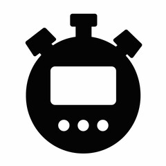 Obraz premium Fitness gym stopwatch silhouette on white background, time management