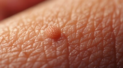 Fototapeta premium Close-up of a small skin growth on finger.
