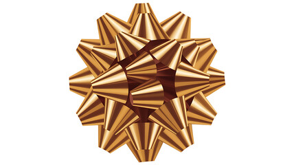 Golden gift bow 3D render