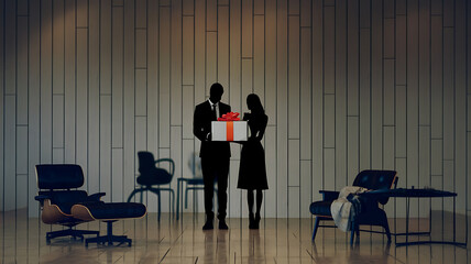 A minimalist elegant gift-giving scene perfect for interior design or lifestyle stock