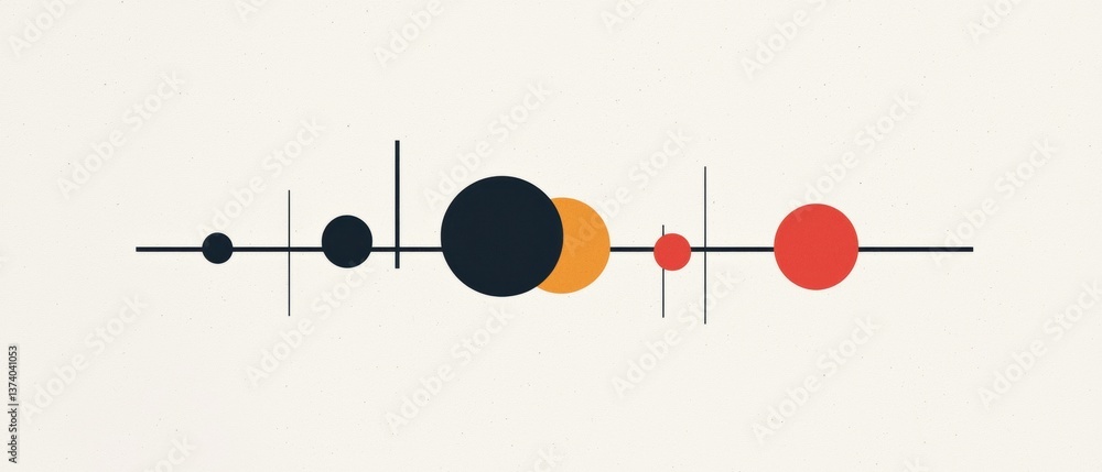 Poster abstract graphic design with a white background. it consists of three circles in different colors - 