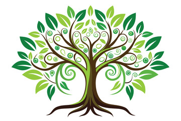 Obraz premium Tree vector Illustration with Roots 