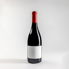 Mockup of classic bottle of red wine garnacha, on white background with copyspace, 750 ml, real photo