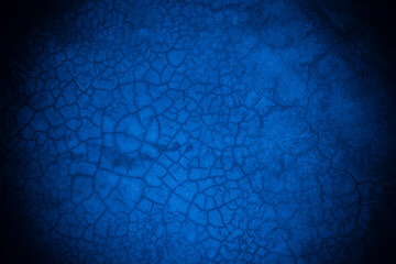 Old wall pattern texture cement blue dark abstract  blue color design are light with black gradient background.