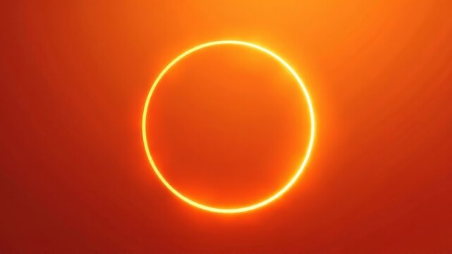 Glowing solar ring on vibrant orange background symbolizing cosmic energy.