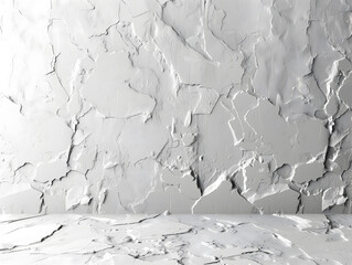 Minimalist white broken wall  background.