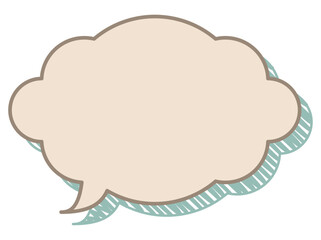 Vector illustration of Speech bubble 23[scribble shadow (white)]