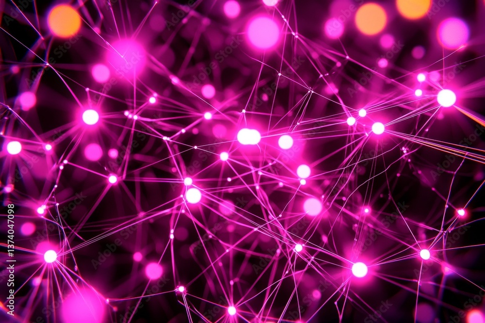 Poster a cutting-edge digital depiction of glowing circuit-like pathways that dynamically interconnect, for