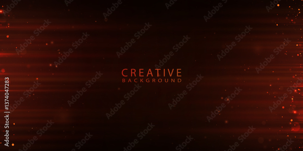 Leinwandbilder dark red abstract background with glowing particles and horizontal light streaks, creating a cinemat