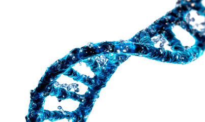 Futuristic DNA Strand Illustration Representing Cancer Mutations in Sci-Fi Isolate on Transparent Background, cutout, png