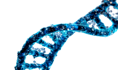 Futuristic DNA Strand Illustration Representing Cancer Mutations in Sci-Fi Isolate on Transparent Background, cutout, png