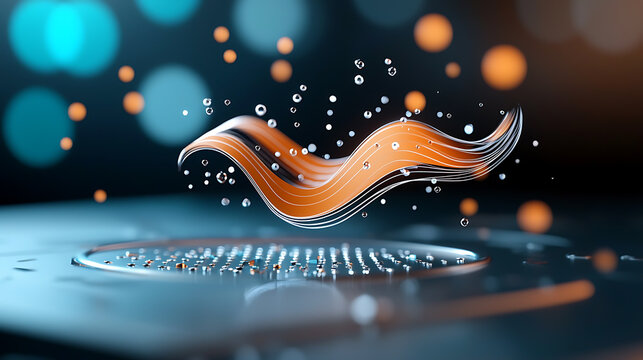 Quantum wave function holographic simulation virtual laboratory digital art abstract environment close-up view innovative science concept
