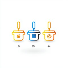 Minimalist design of a kitchen pot with lid in simple outline