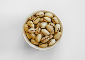 Overhead view of pistachio nuts