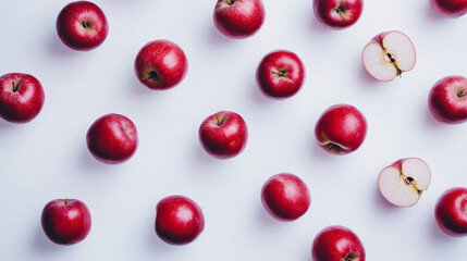 This image showcases vibrant fresh red apples placed against a clean background highlighting their delicious juicy texture. AI generative