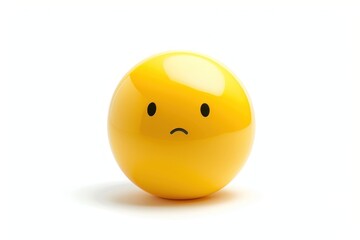 Fototapeta premium Yellow sphere emoji with wonder face yellow illustration expression.