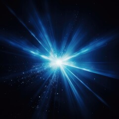 Naklejka premium Blue light shines abstract bright flare.