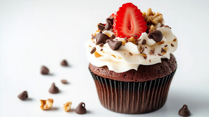 Irresistible Cupcake with Fresh Strawberries