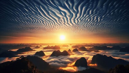 Altocumulus Cloud A mid level cloud that appears as waves or rip
