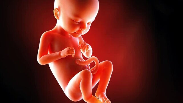 View the remarkable growth stages of a developing baby during the first trimester of pregnancy, showcasing essential features and surroundings in the womb