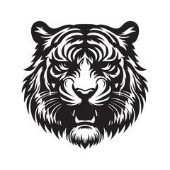 Tiger head silhouette vector art illustration