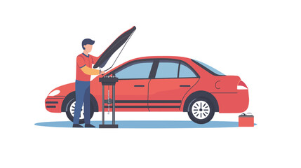Naklejka premium Car Service Vector Graphic Design for Vehicle Maintenance and Auto Repair Concepts