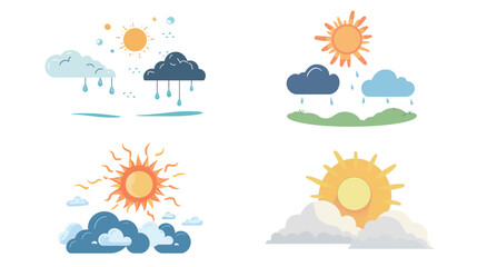 Obraz premium Cloud and Sun Weather Observation Vector Graphic Design for Meteorological and Atmospheric Concepts
