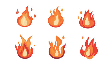 Collection of Red and Orange Cartoon Fire Flames Vector Graphic for Bold and Energetic Designs