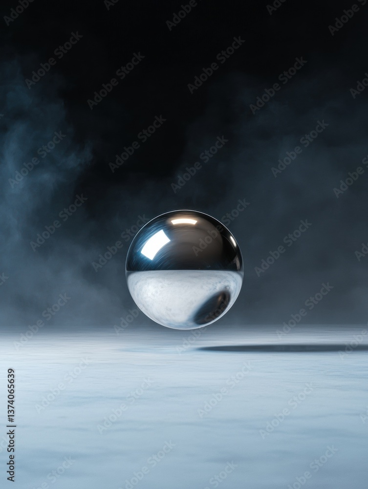 Poster digital art piece that appears to be a photograph of a spherical object floating in the air.