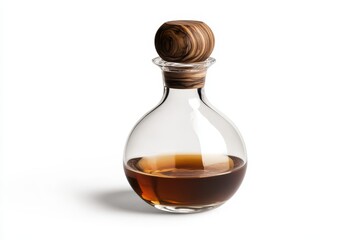 Elegant Glass Decanter with Wooden Stopper for Whiskey, Wine, or Liqueurs