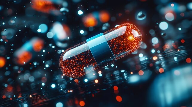 By adopting a minimalist approach and incorporating subtle futuristic touches, the layout can effectively highlight the cyber-pill concept in a high-tech context