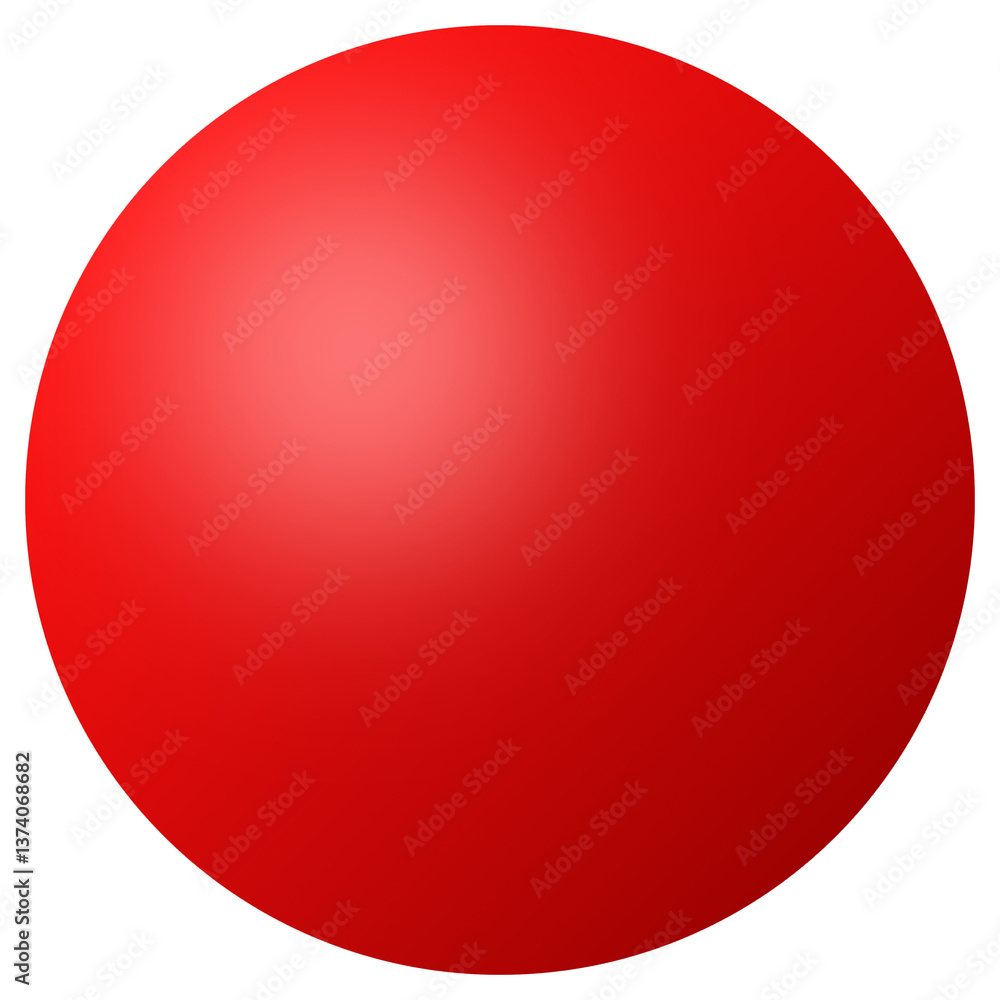 Poster red sphere on transparent background representing simplicity and perfection