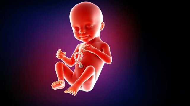 This presentation highlights a developing fetus in the womb, showcasing growth milestones and changes that occur during the second trimester of pregnancy