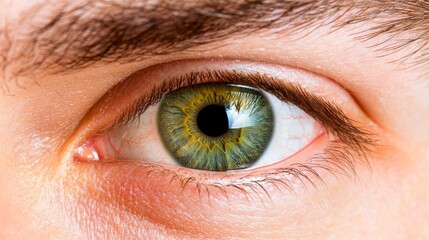 A close-up view of a pioneering leader's eye symbolizes strength and forthcoming goals