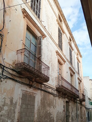 Historic building in ruins in the historic center of the Majorcan town of Felanitx