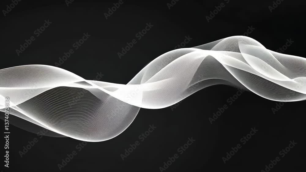 Poster waves of light create abstract patterns against a dark background in a stunning display of movement 