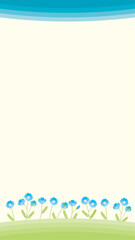 青い花のベクターイラスト　ネモフィラ　背景