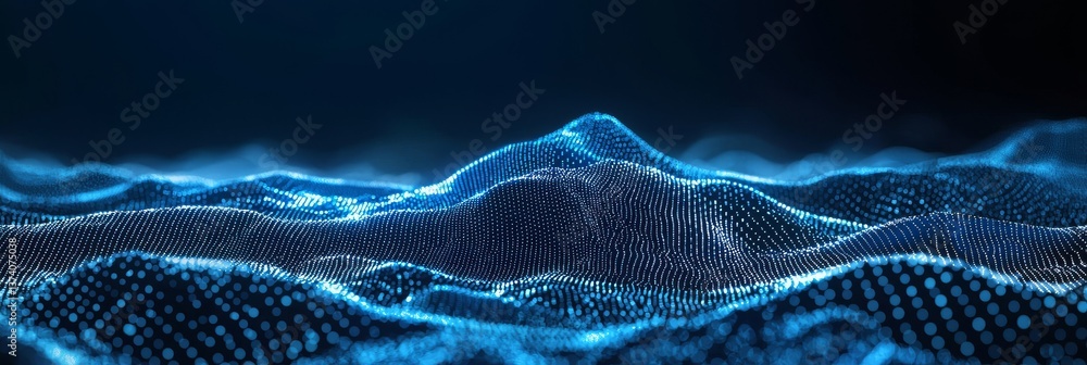 Poster digital backgrounds with abstract futuristic patterns of blue geometric hexagons and advanced techno
