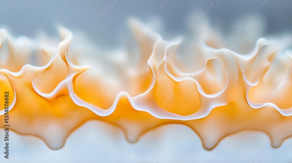 Poster abstract golden molecular structure forming connected network in light blue background symbolizing b