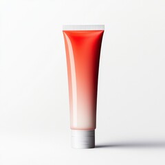 Elegant Tubes of Cream in Gradient Shades, Isolated on White Background