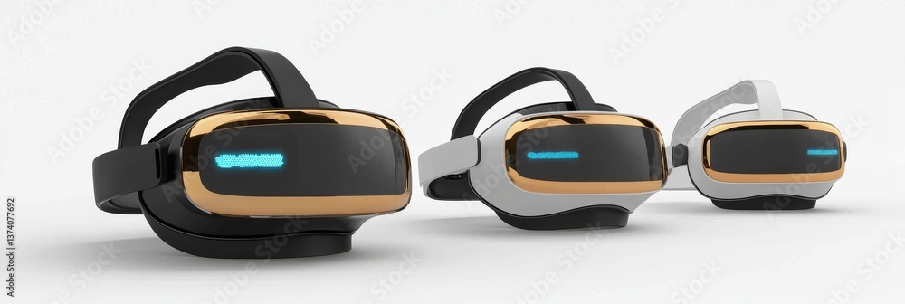 Poster sleek designs and advanced technology in futuristic vr headsets provide users with immersive virtual