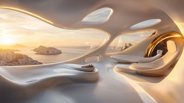 The avant-garde wellness cruise of the future features a cutting-edge spa and holographic elements that transform and adapt